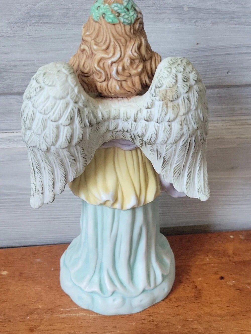 Grandeur Noel Vintage Porcelain Angel Figurine Holding Pink Roses 9